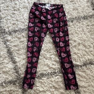 Black and Pink Heart Leggings